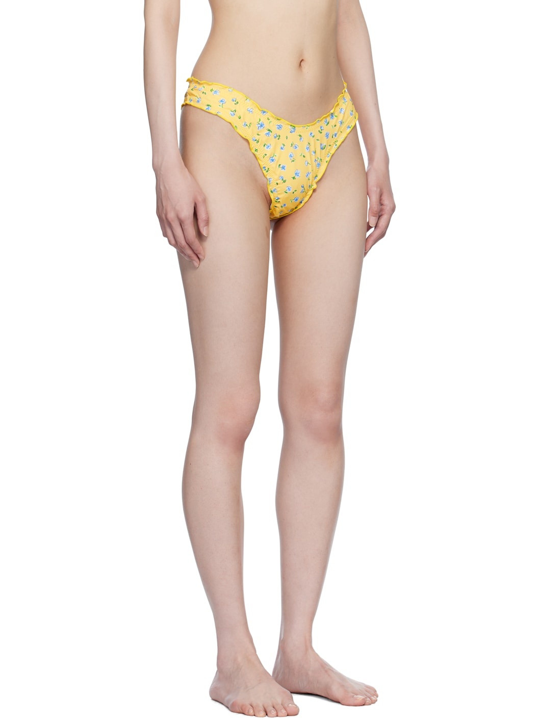 Yellow Dalton Floral Micro Bikini Bottom - 2