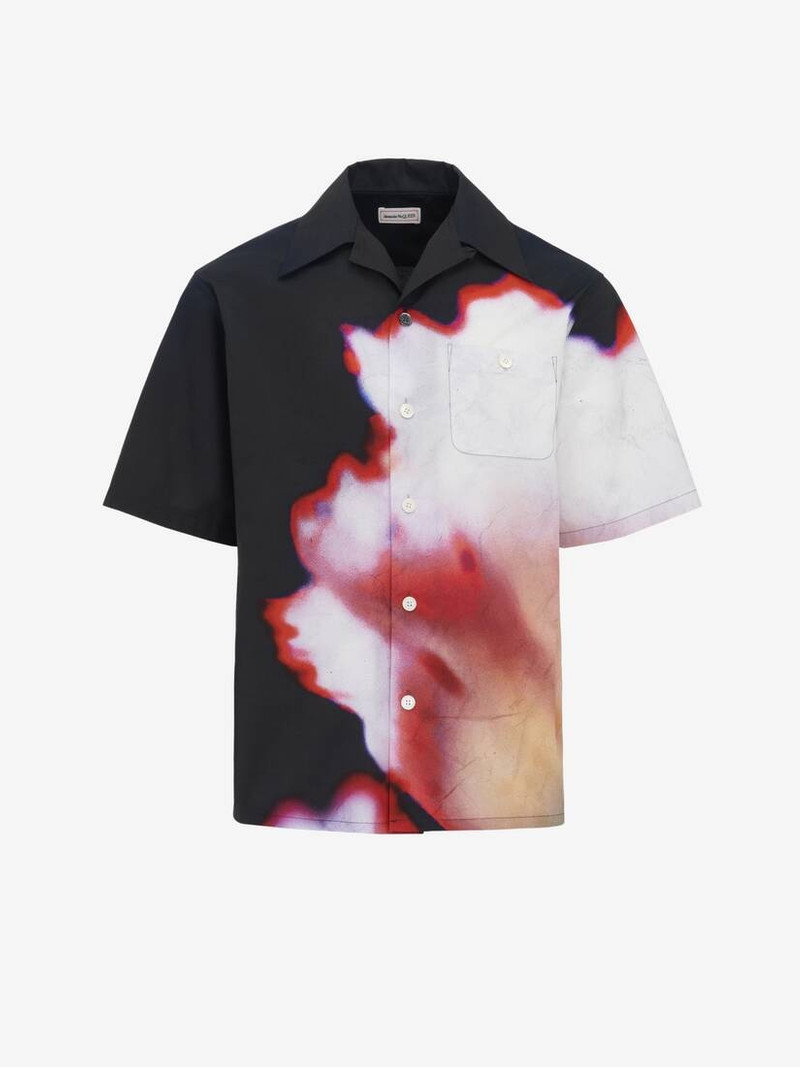 Men's Solarised Flower Hawaiian Shirt in Multicolor - 1
