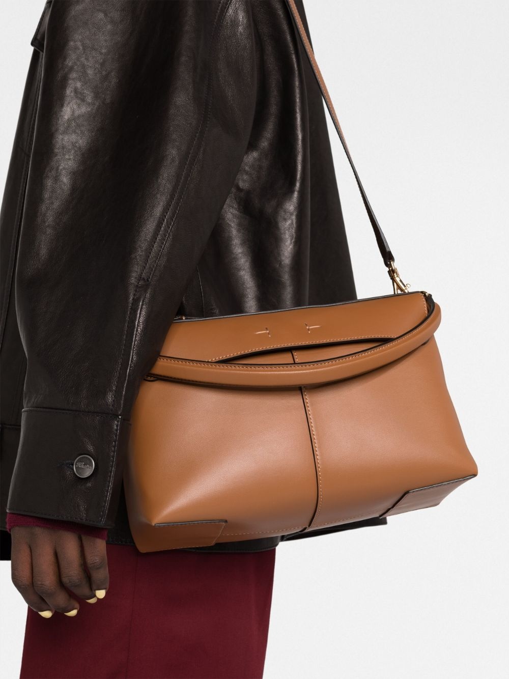 logo-charm leather tote bag - 3