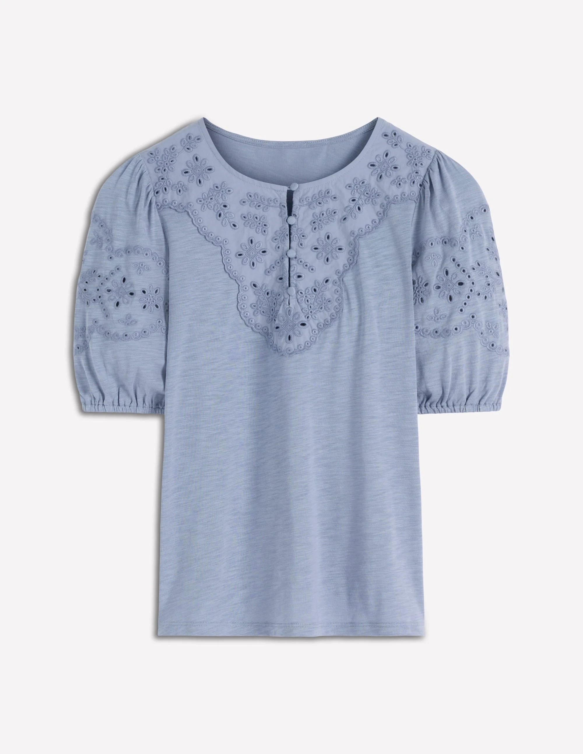Ada Broderie Mix Top-French Blue - 1