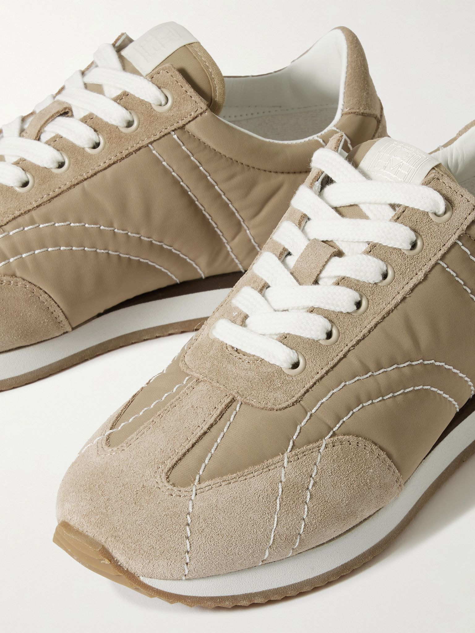 The Sport suede and twill sneakers Beige - 4