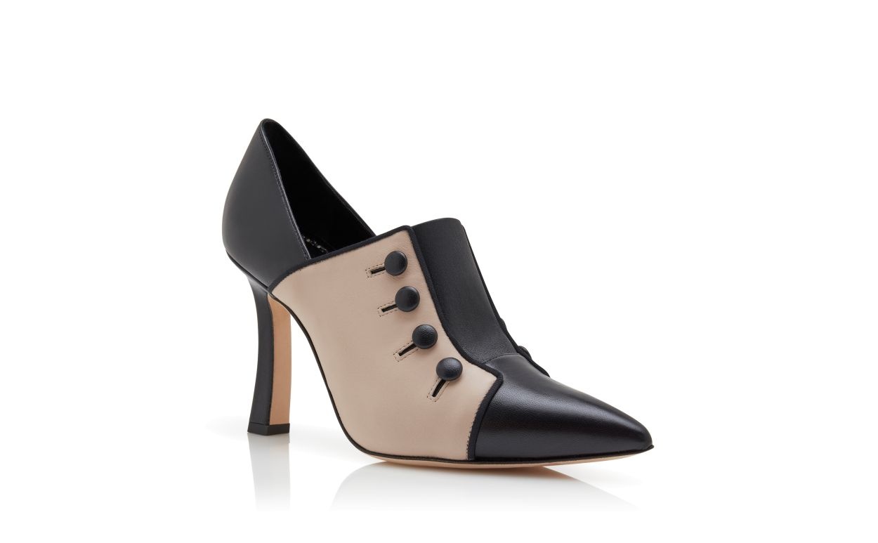 Beige Nappa Leather Shoe Booties - 3