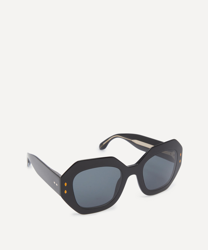 Isabel Marant Black Acetate Geometric Frame Sunglasses outlook