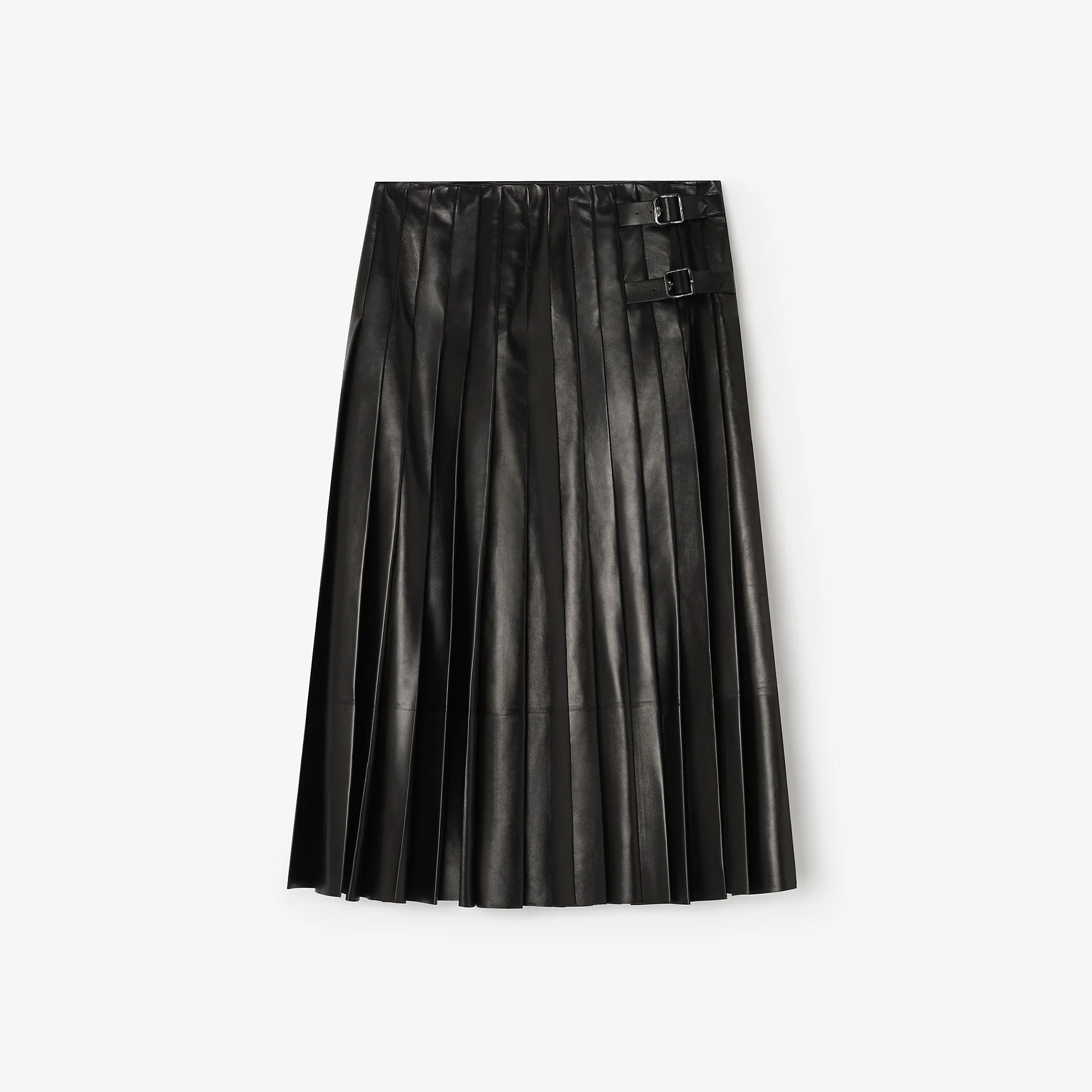 Pleated Leather Skirt - 1