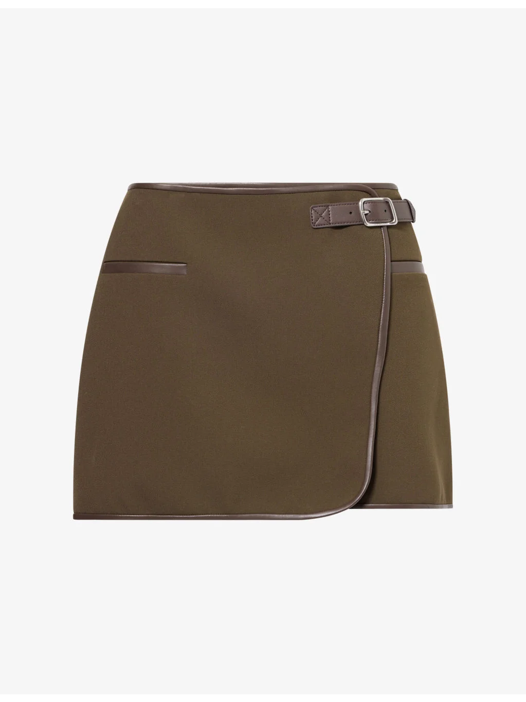 Sheridan Buckle-Embellished Crepe Mini Skirt - 1