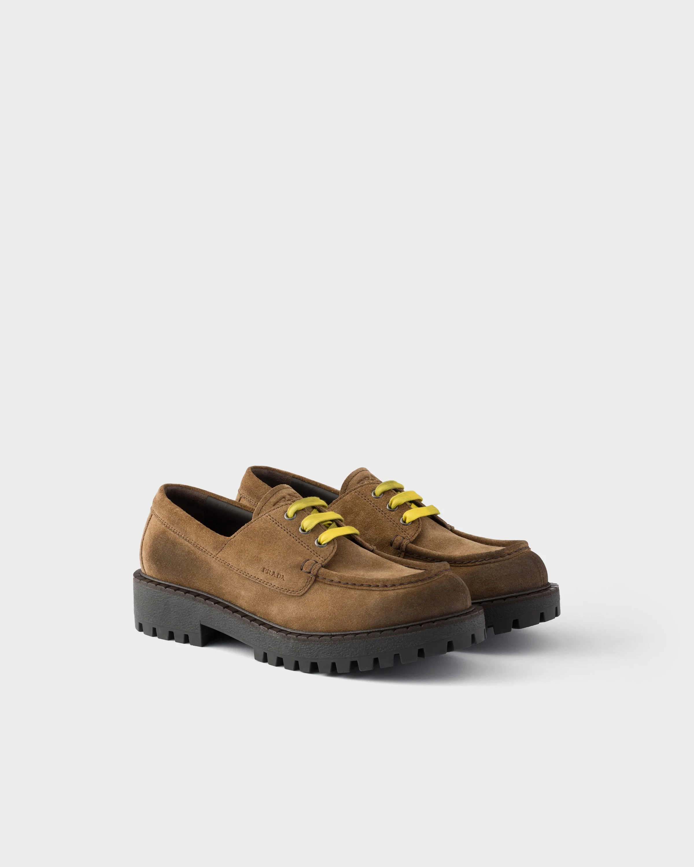 Waxed suede lace-up shoes - 1