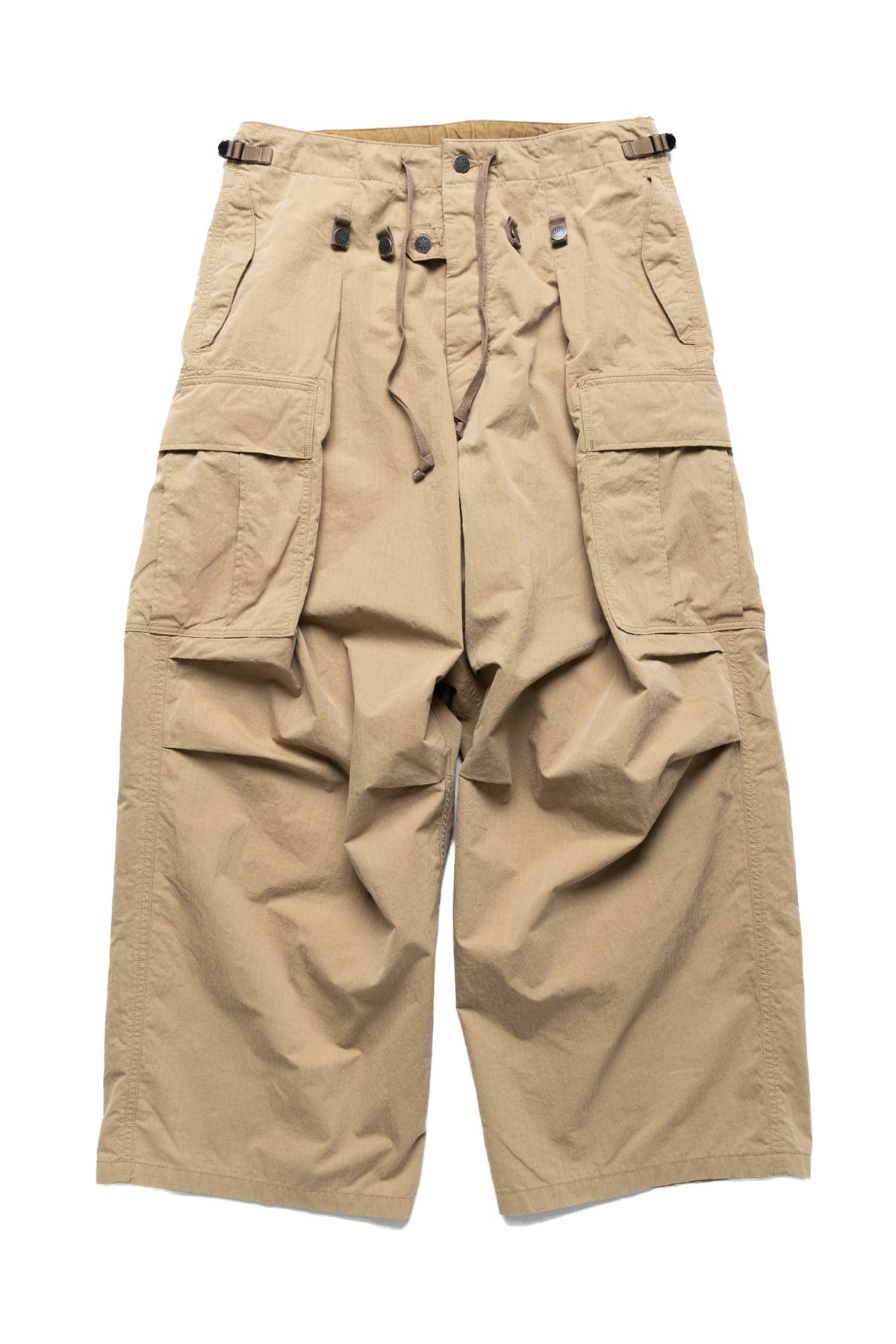 Kapital Rip Stop JUMBO Cargo Pants - Beige | REVERSIBLE