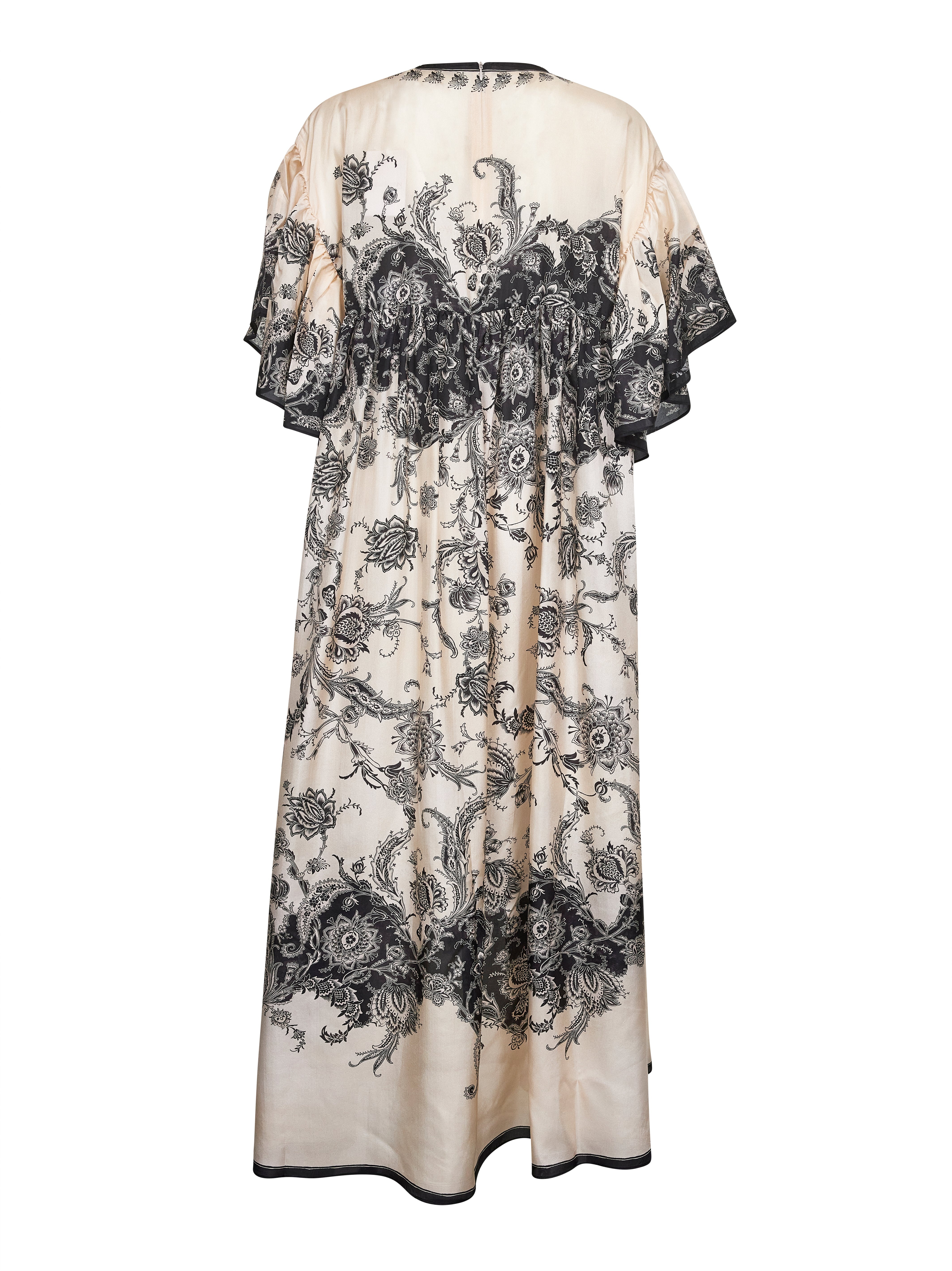 Cream floral habotai silk Rhiannon maxi dress - 2