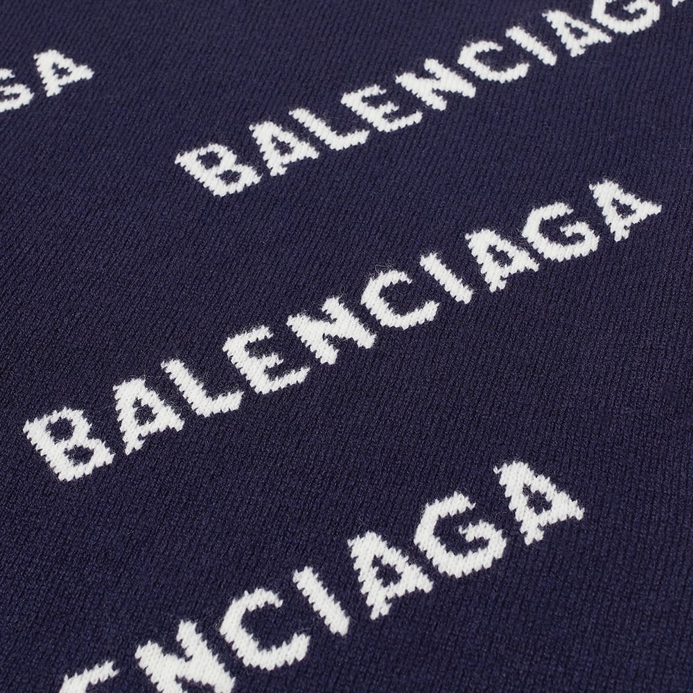 Balenciaga All Over Logo Intarsia Crew Knit - 4