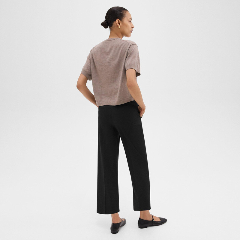 Theory High-Waist Straight-Leg Pant in Good Wool outlook