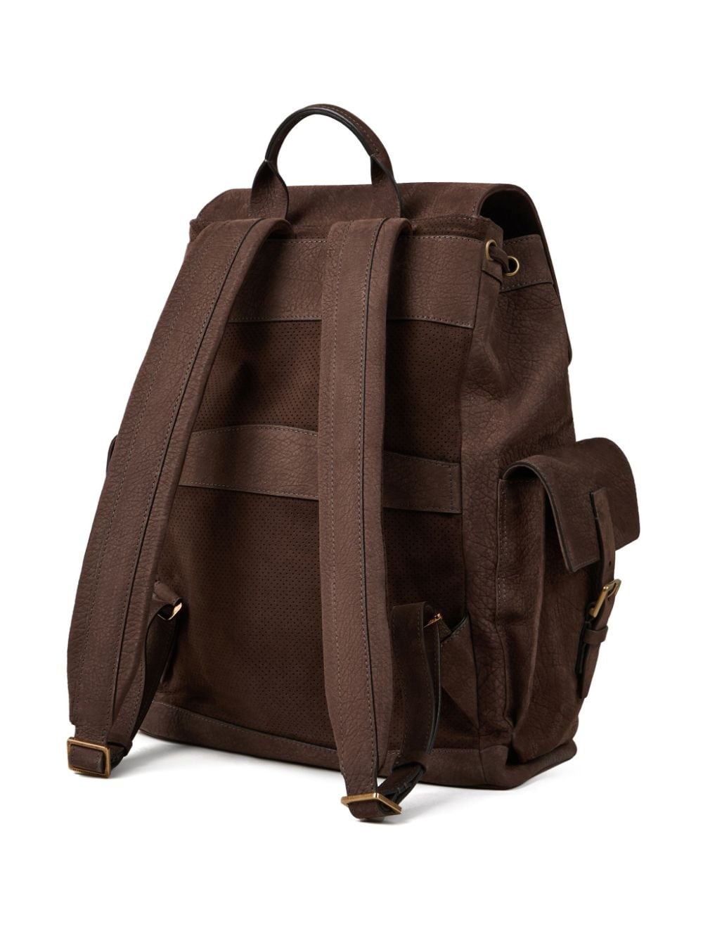 logo-stamp leather backpack - 3