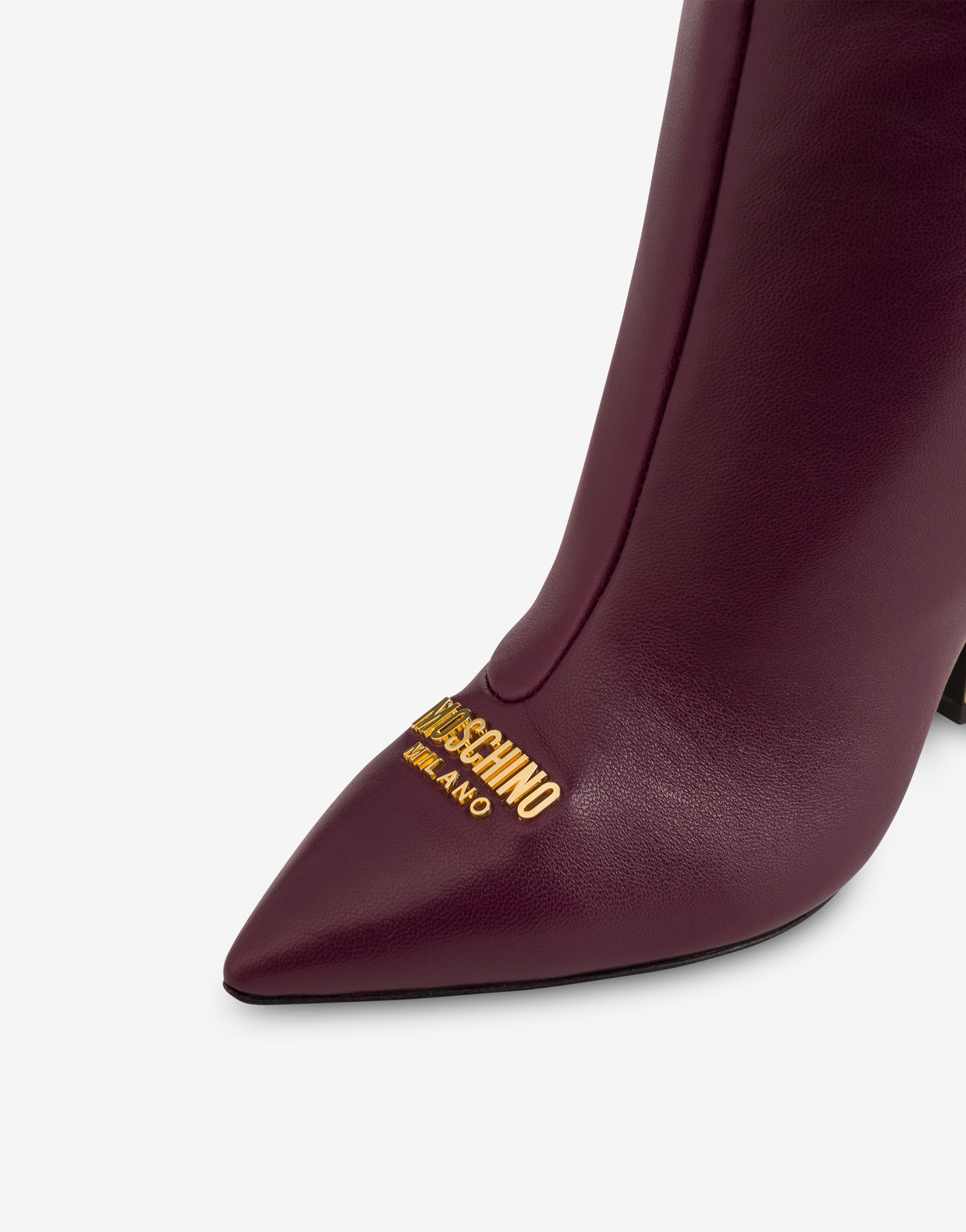 METAL LOGO NAPPA LEATHER OVER-THE-KNEE BOOTS - 4