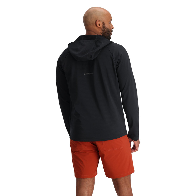 SPYDER Mens Gridweb Hoodie - Black outlook