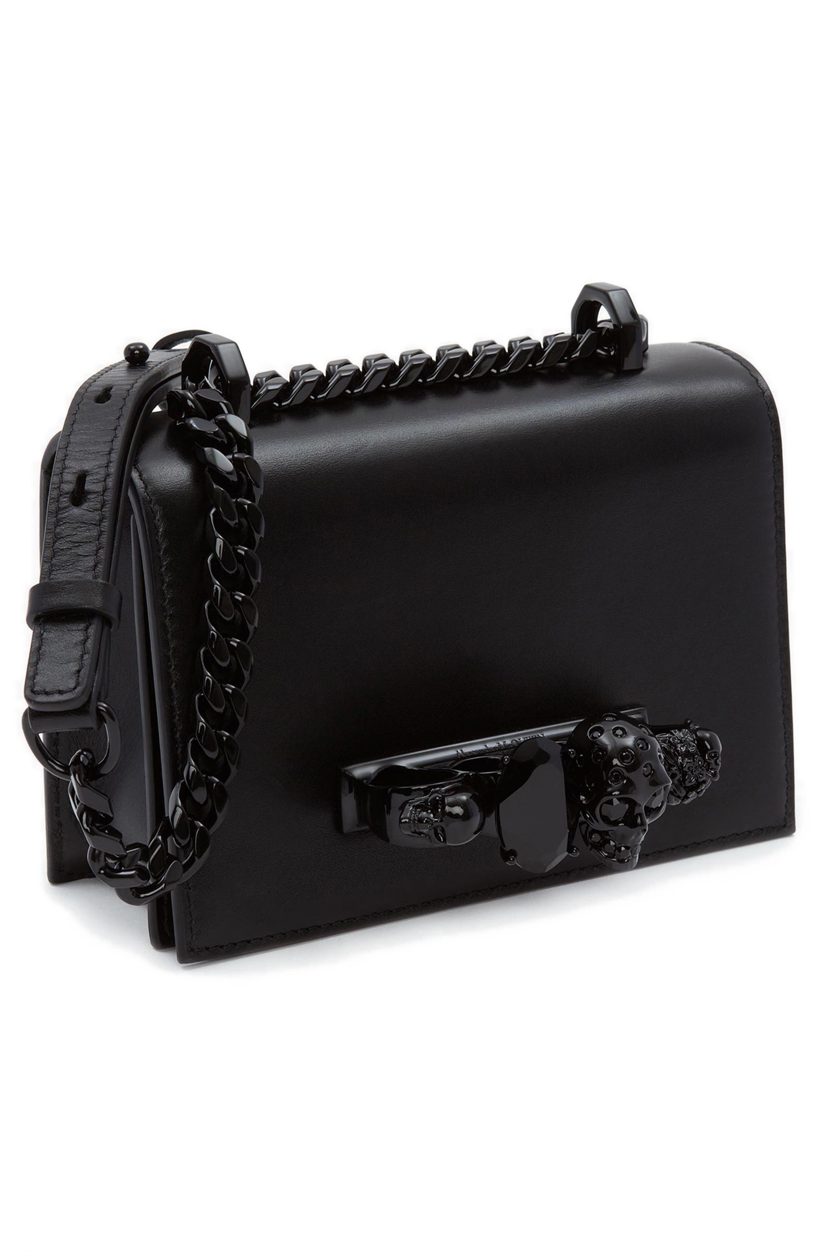 Alexander McQueen Mini Jewelled Leather Crossbody Bag in Black at Nordstrom - 5