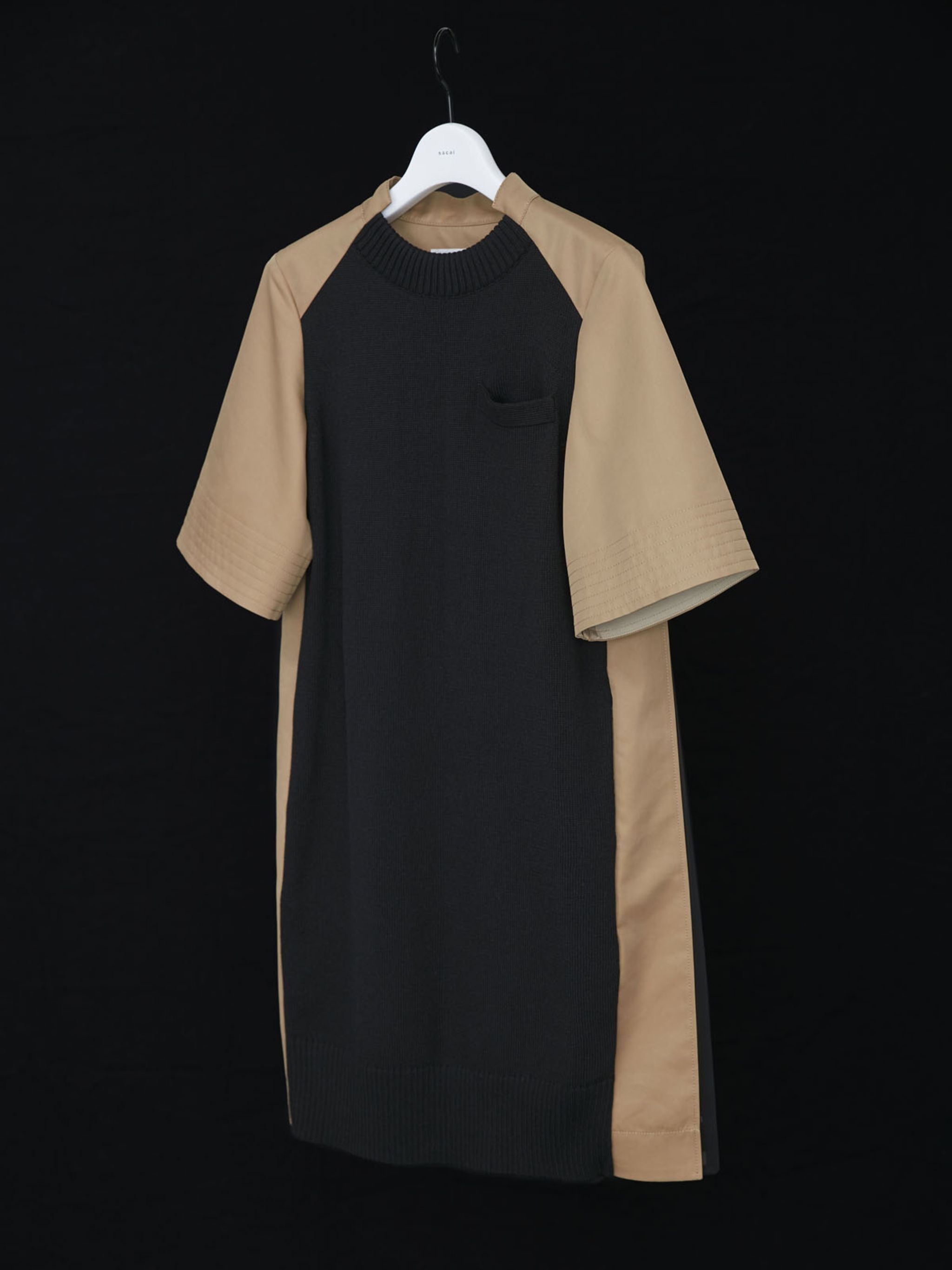 Cotton Gabardine x Knit Dress - 2