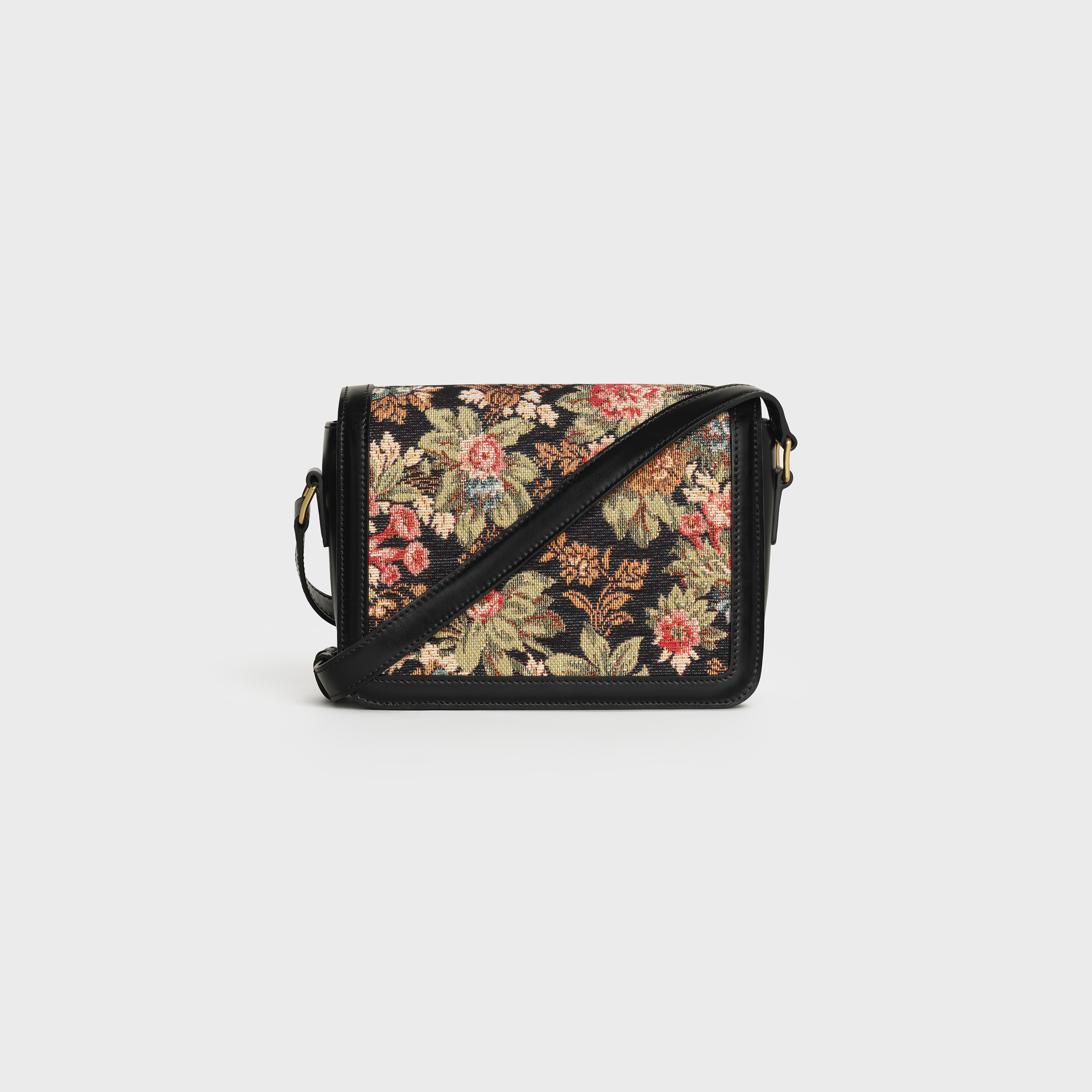 TEEN TRIOMPHE BAG  IN  FLORAL JACQUARD AND CALFSKIN - 3