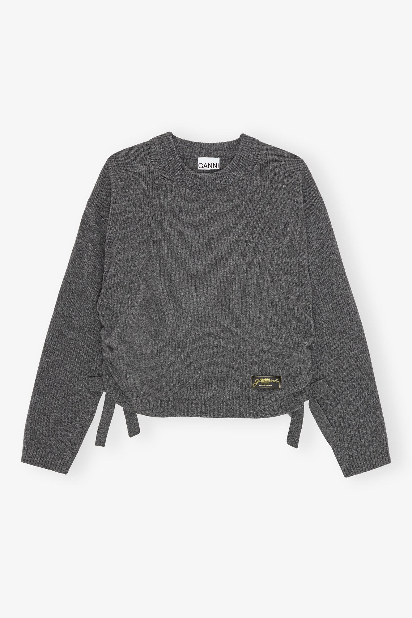 DARK GREY MIXED WOOL OVERSIZED JUMPER - 1