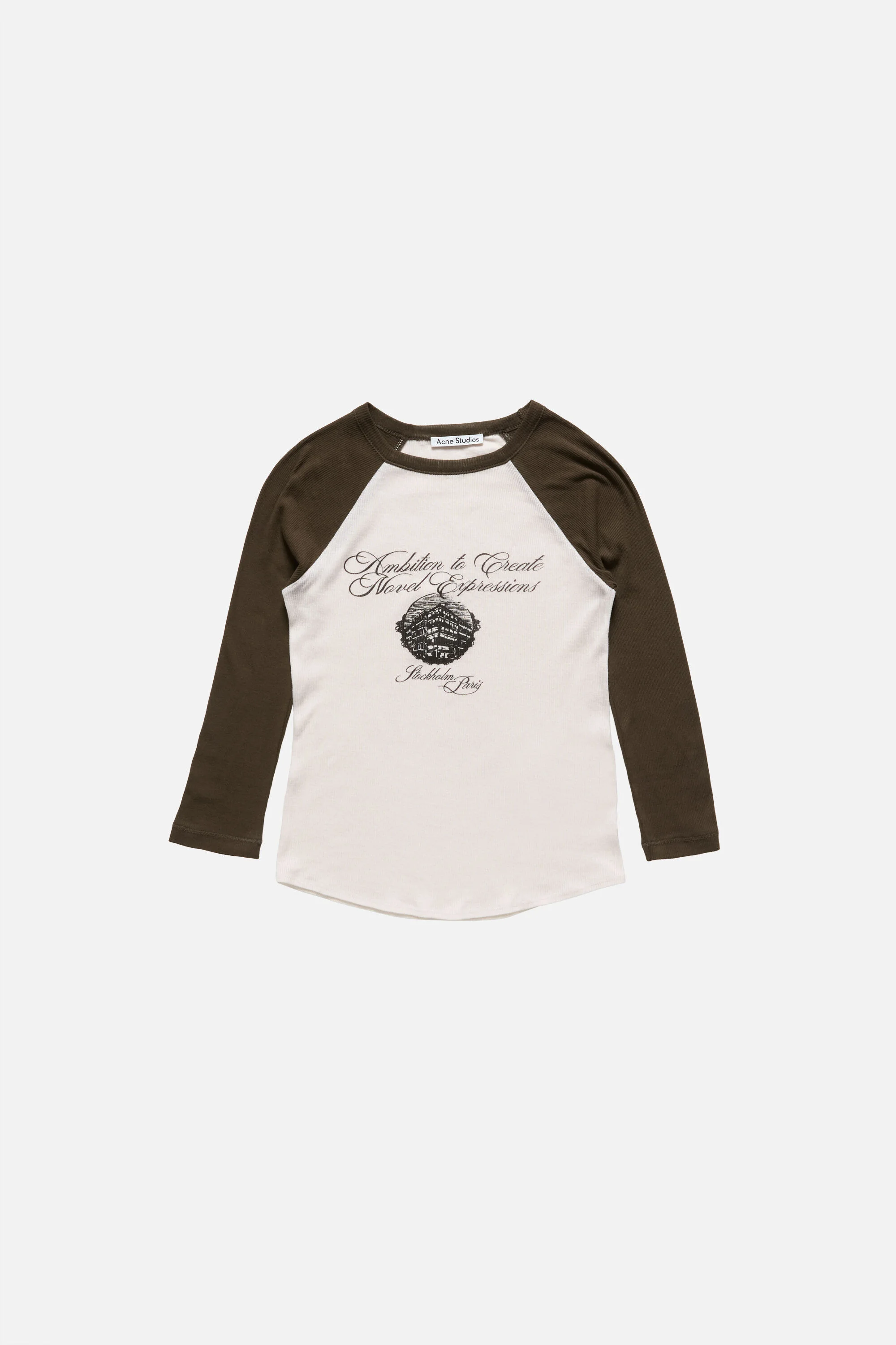 Jersey t-shirt with logo - Beige/brown - 1