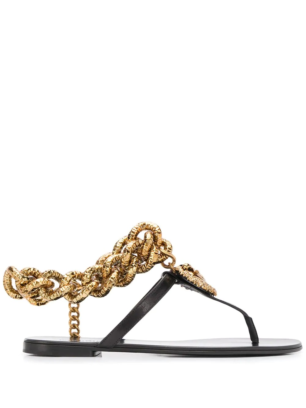 chain detail T-bar flat sandals - 1