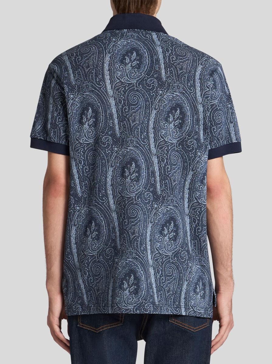 ALL-OVER FOLIAGE COTTON POLO SHIRT - 4