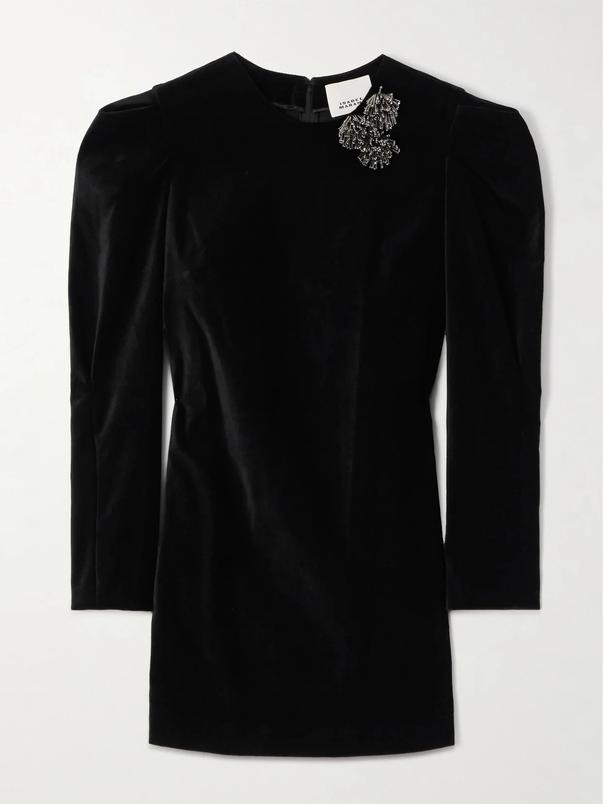 Danee Embellished Cotton-velvet Mini Dress - 1