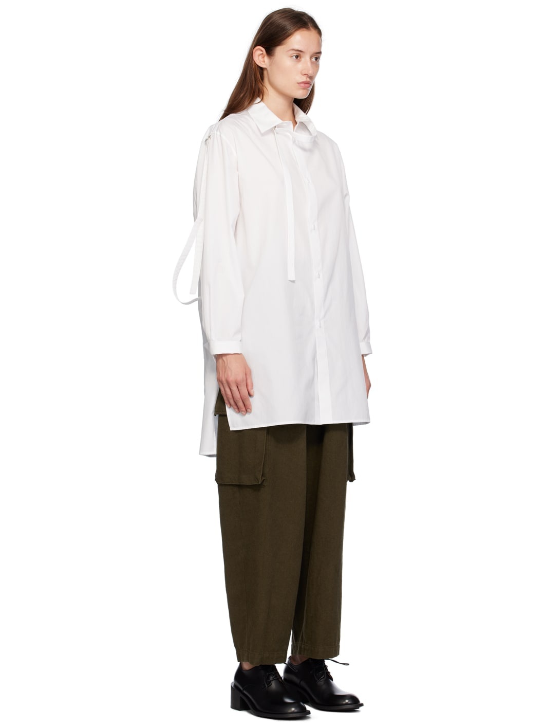 White Open Tab Shirt - 2