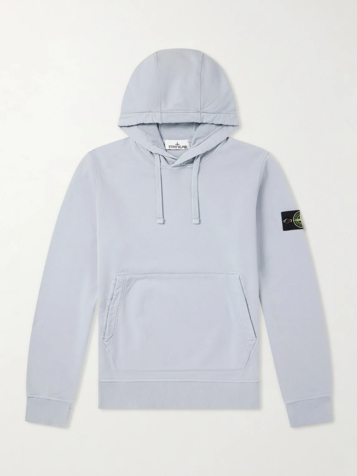 Logo-Appliquéd Garment-Dyed Cotton-Fleece Hoodie - 1