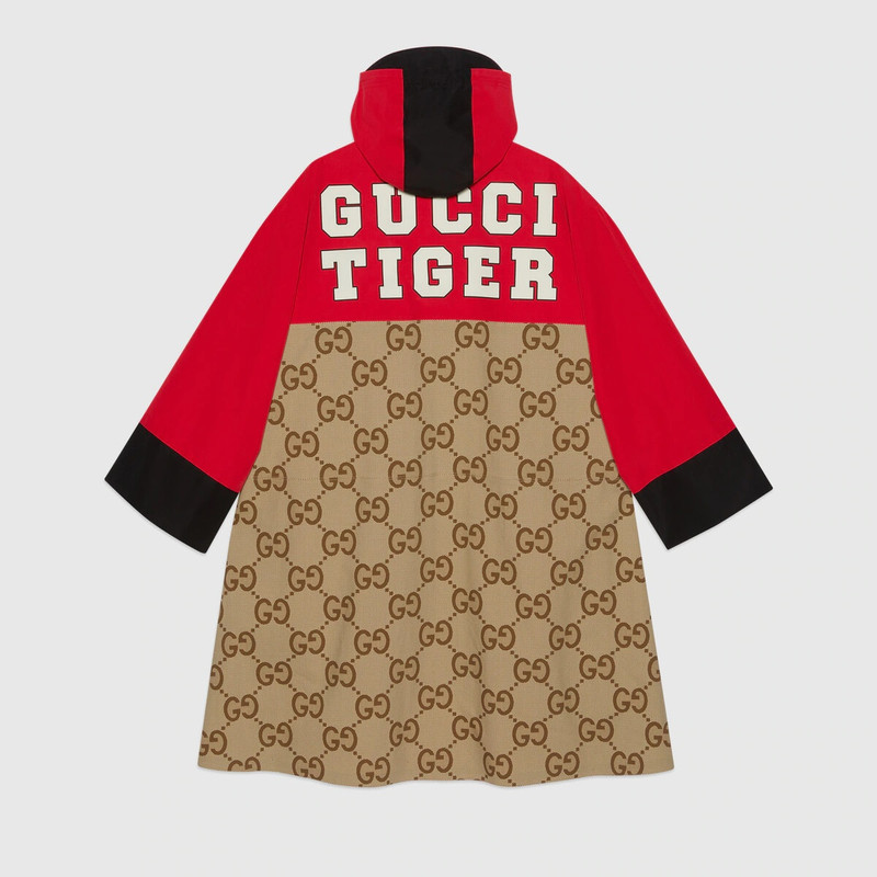 GUCCI Gucci Tiger jumbo GG canvas anorak coat outlook