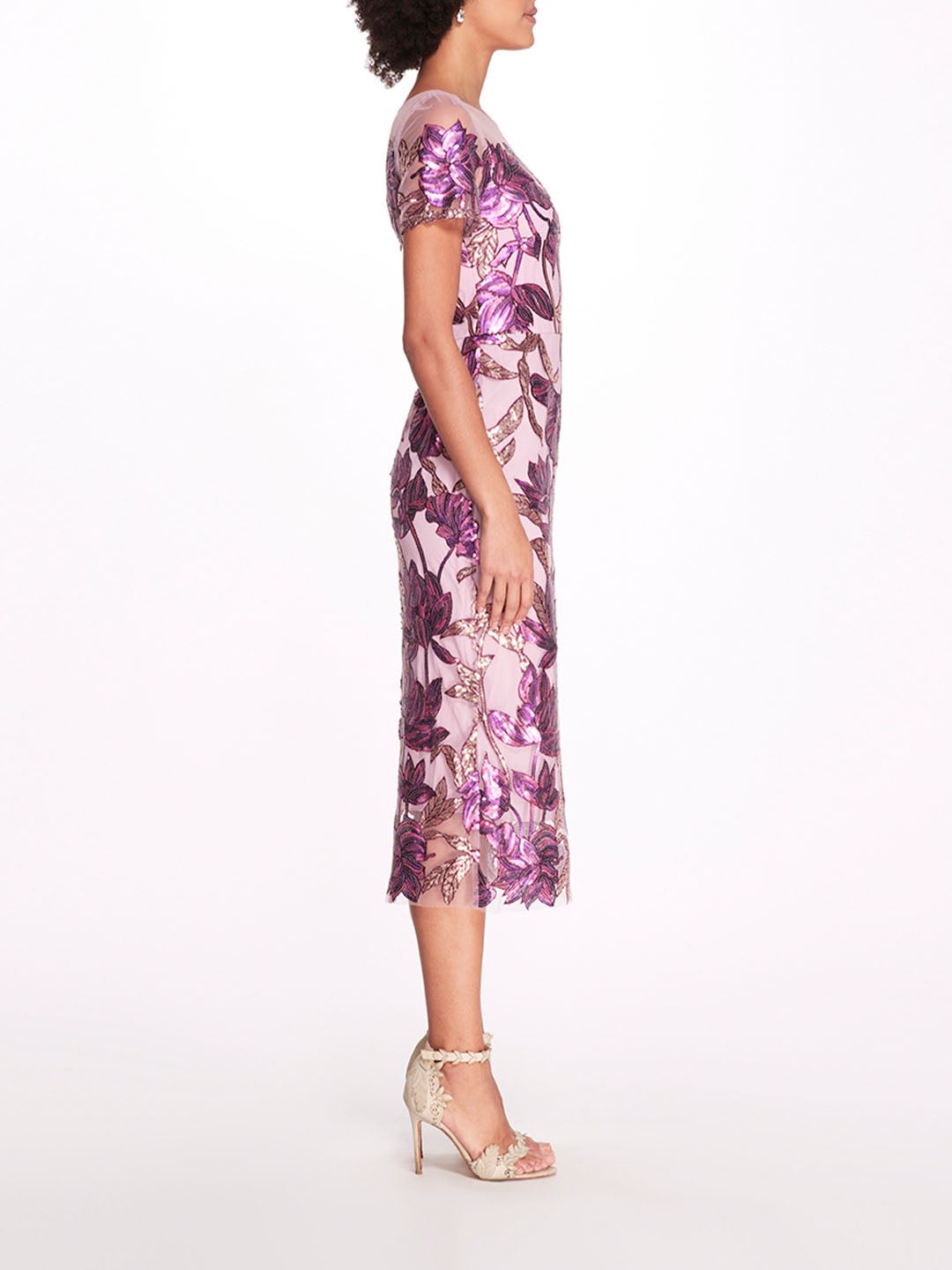 LOTUS SEQUIN CAP-SLEEVED PENCIL DRESS - 3