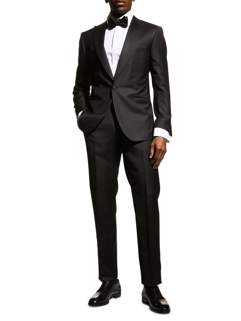 Men's Leader Classic-Fit Wool Tuxedo - Black 1