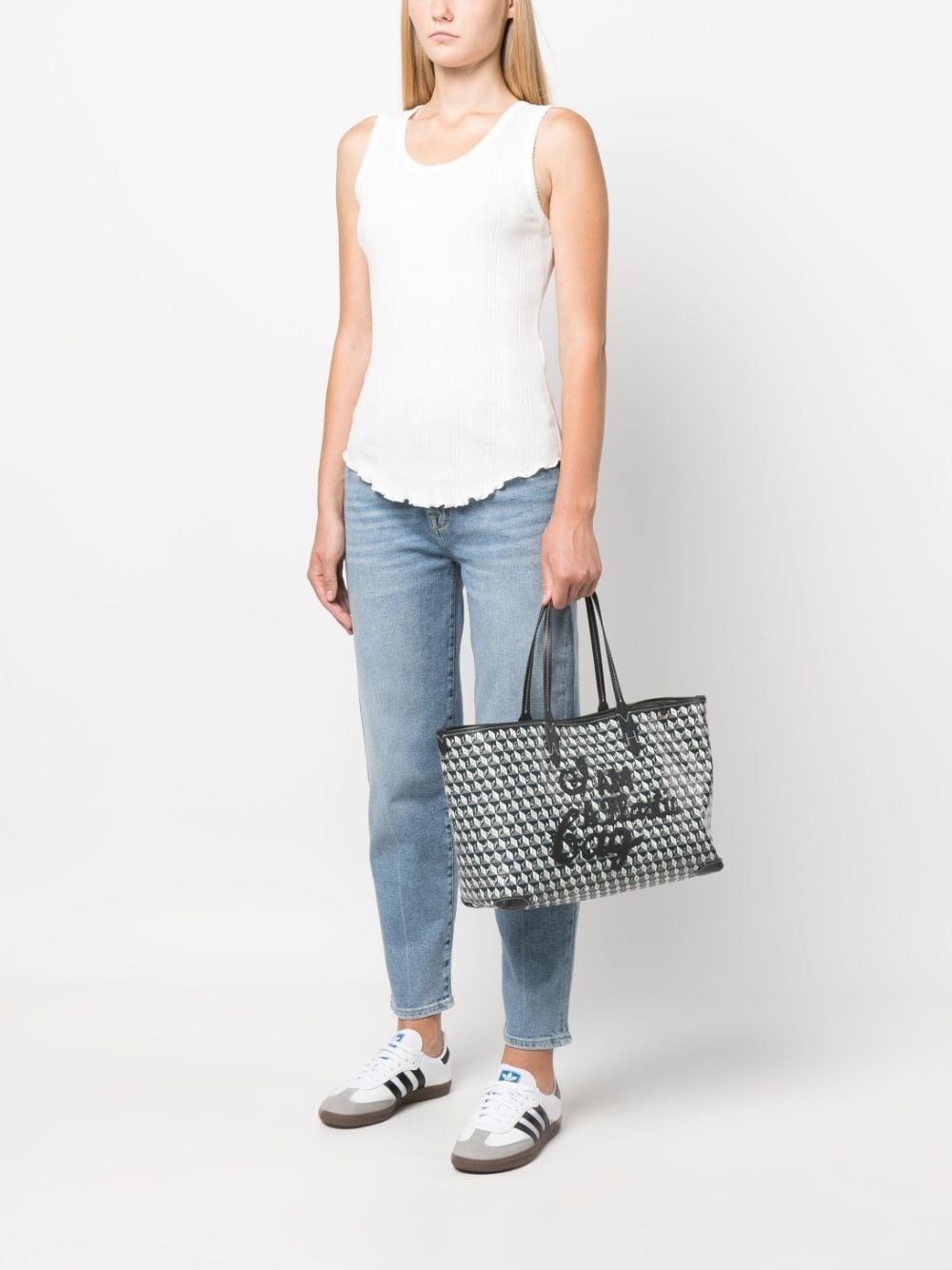 Anya Hindmarch - Women's I Am A Plastic Bag Wink Xs Tote Bag - Gray - Cotton