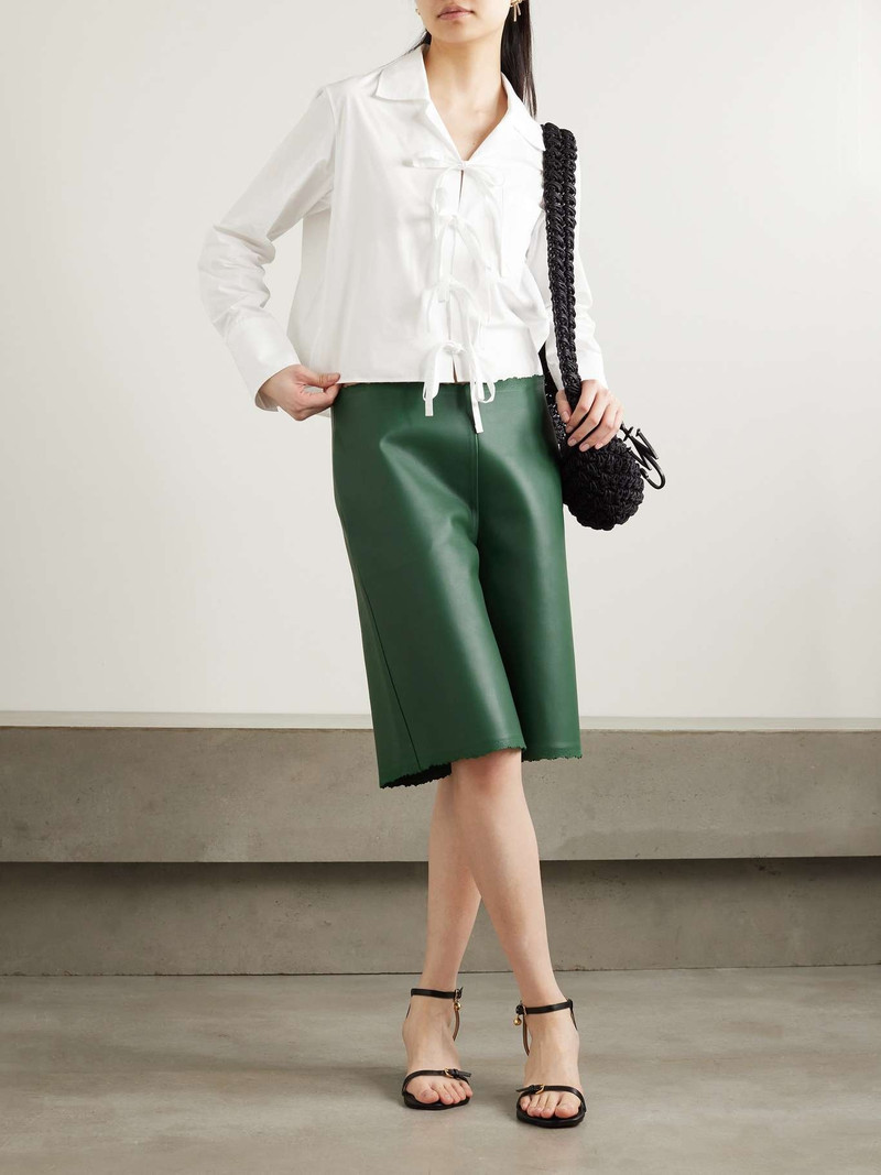 JW Anderson Tie-front cotton-poplin shirt outlook