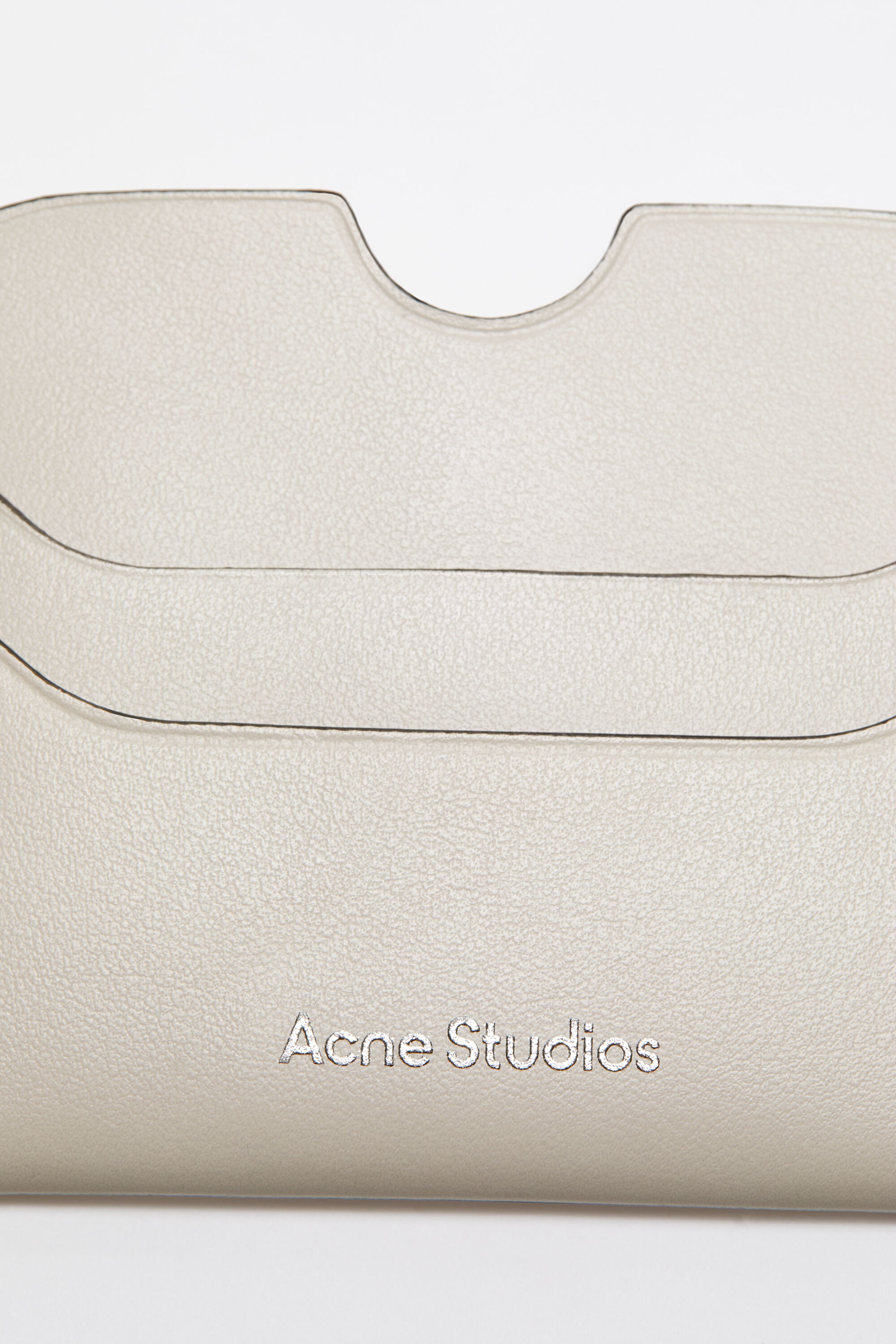 Leather card holder - White/black - 5