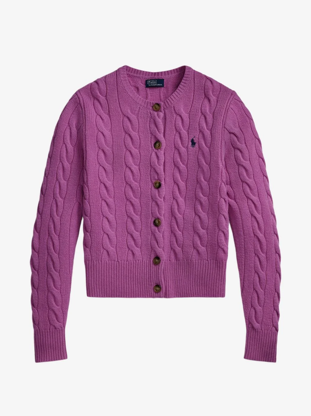 cable-knit logo-embroidered cardigan - 1