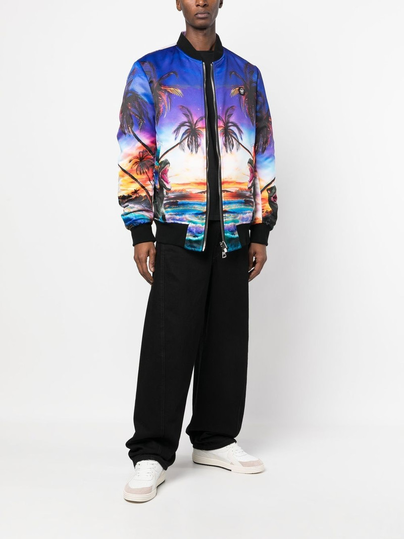 PHILIPP PLEIN Hawaii printed bomber jacket outlook