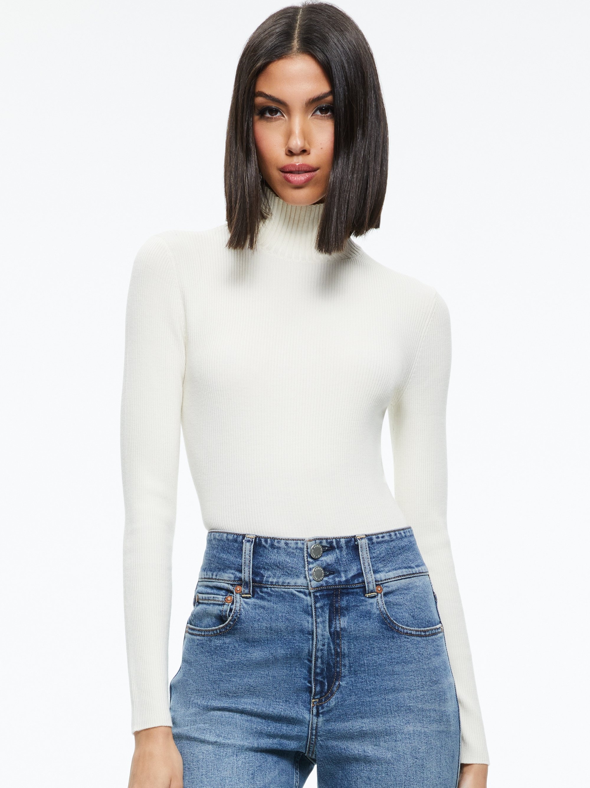 SENAIDA CROPPED MOCK NECK PULLOVER - 2
