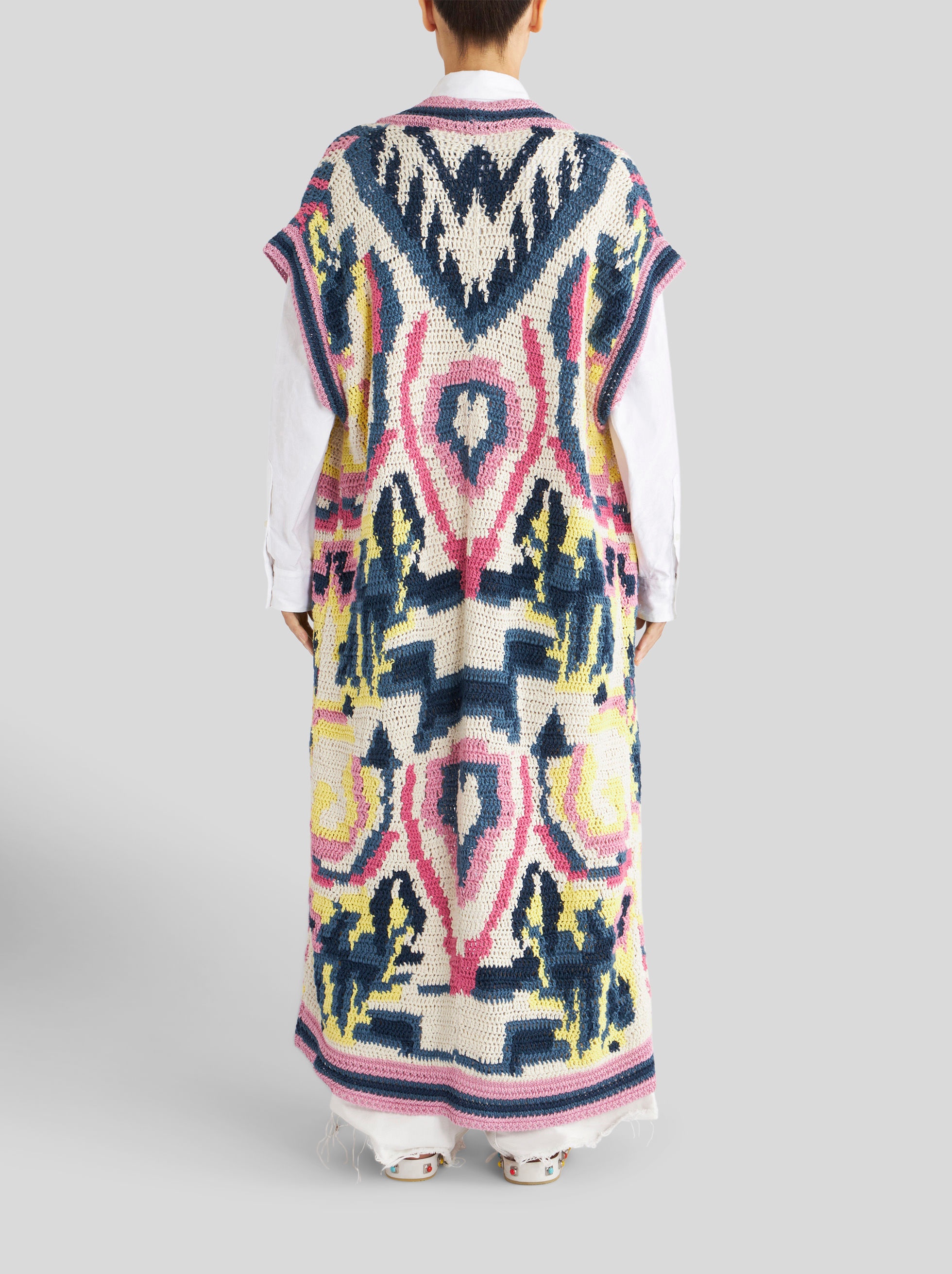 MAXI JACQUARD KNIT GILET - 5
