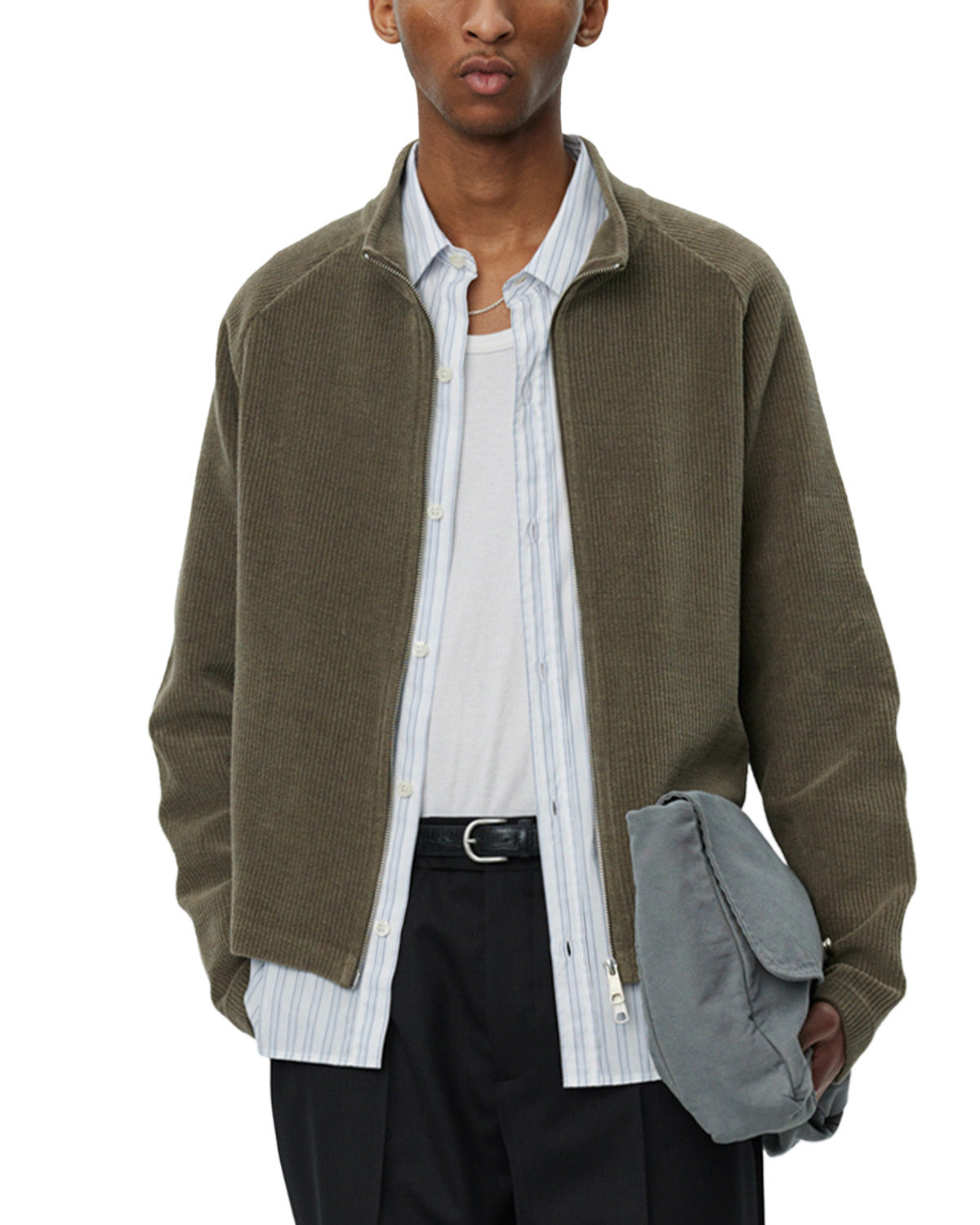 Leisure Zip Up Faded Taupe Jersey Cord - 2
