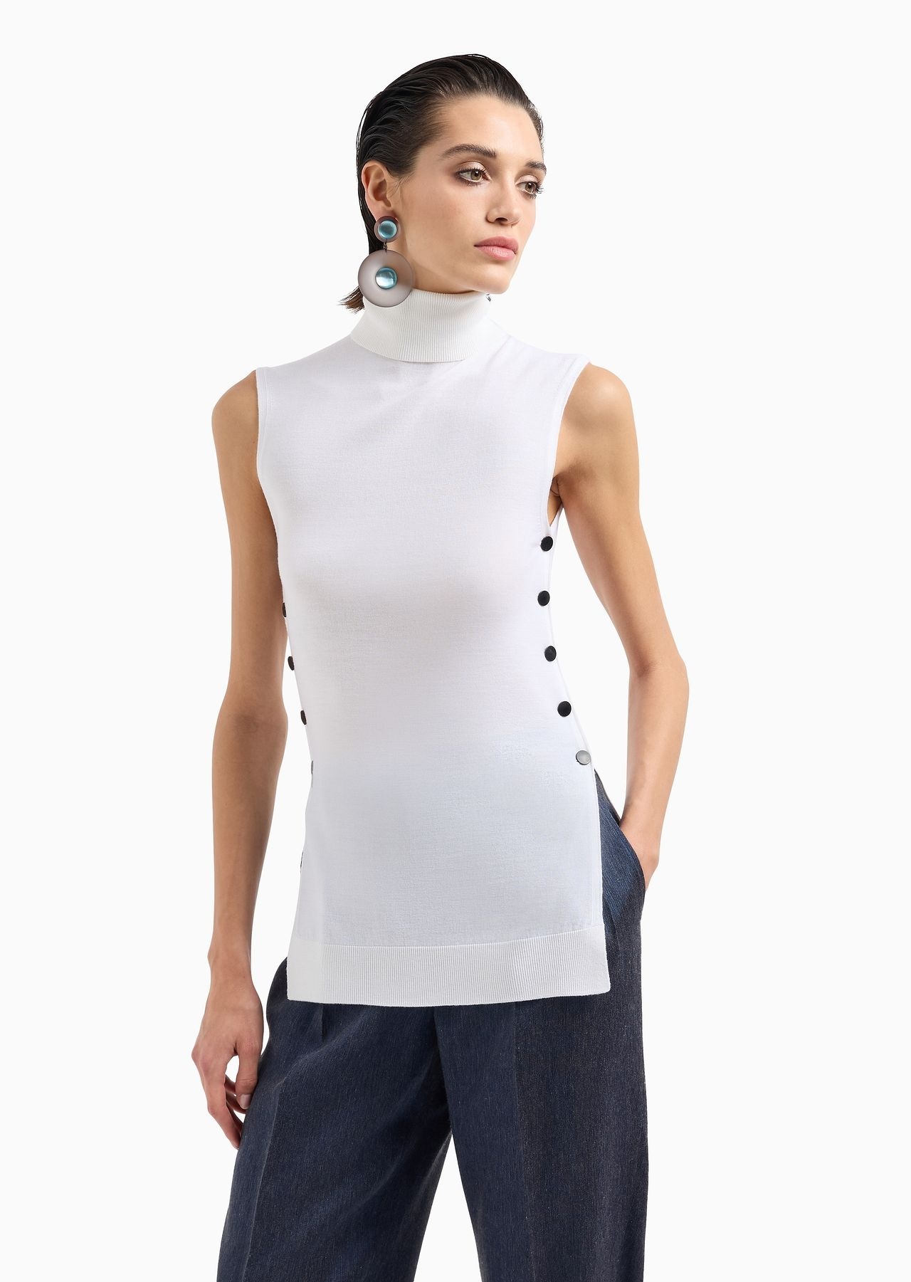 Virgin wool mock-neck top - 3