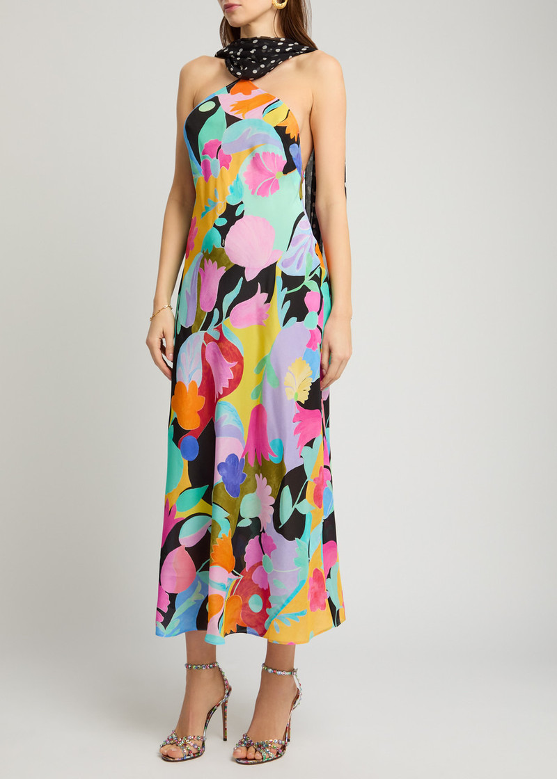 RIXO Rixo Hayley Printed Scarf-effect Silk Midi Dress outlook