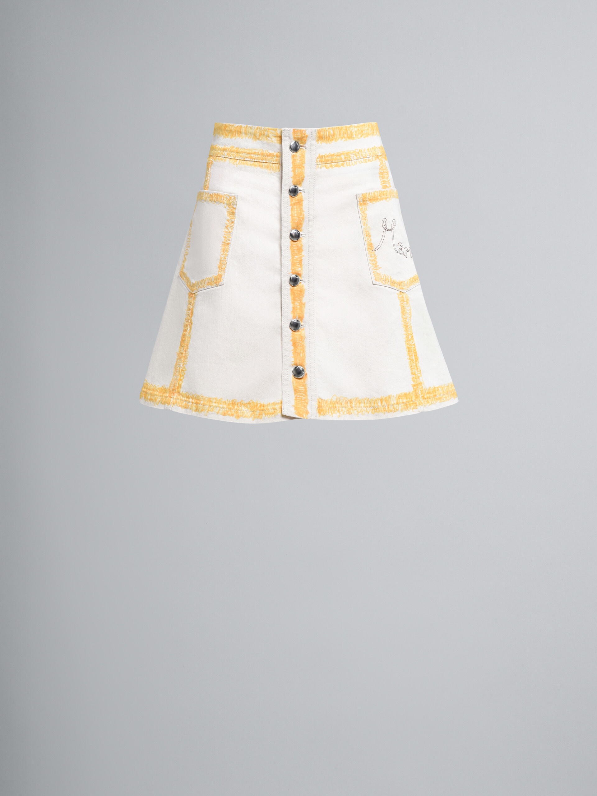 BEIGE DENIM SKIRT - 1