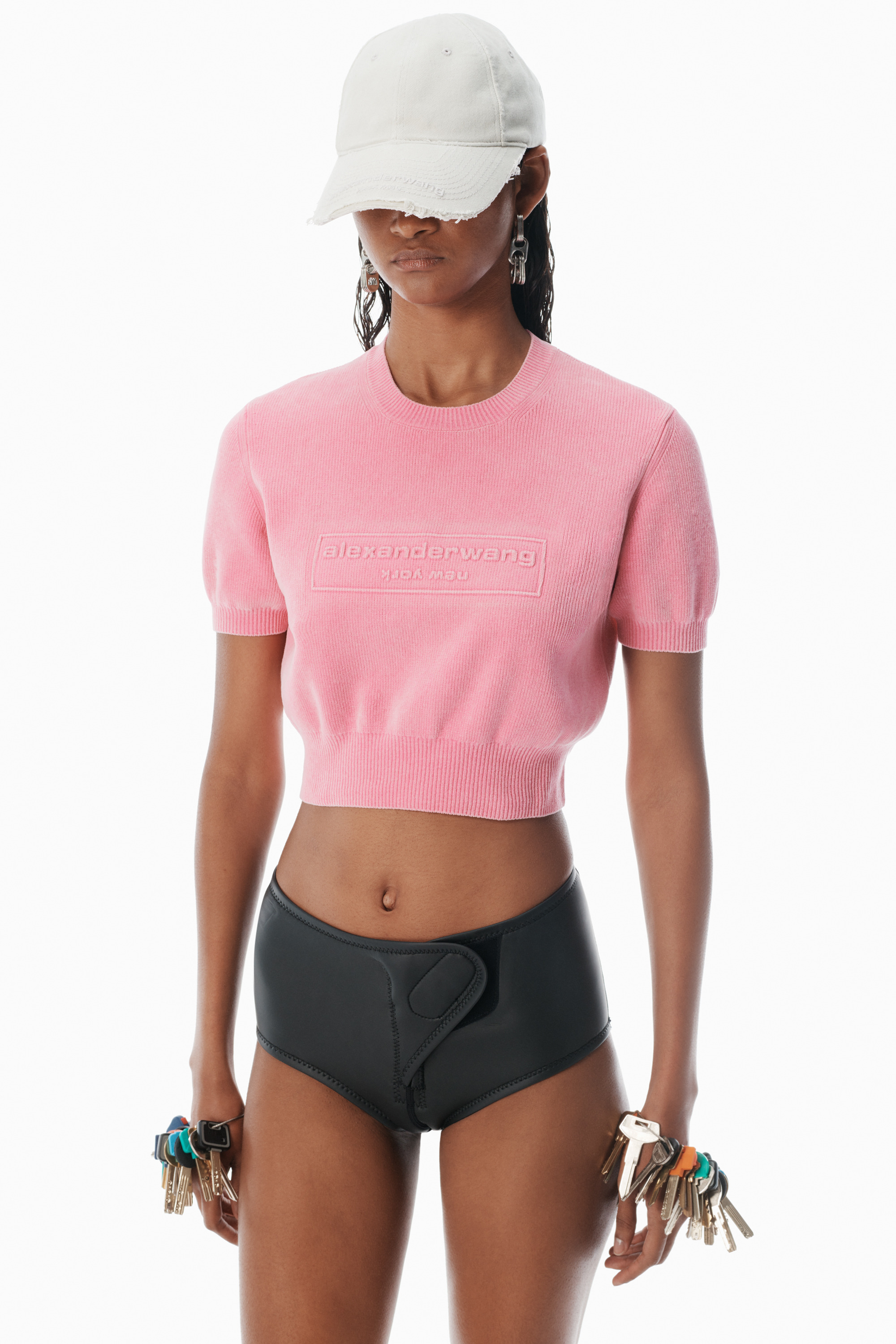 Pink Cotton-Blend Chenille Logo Pullover - 3