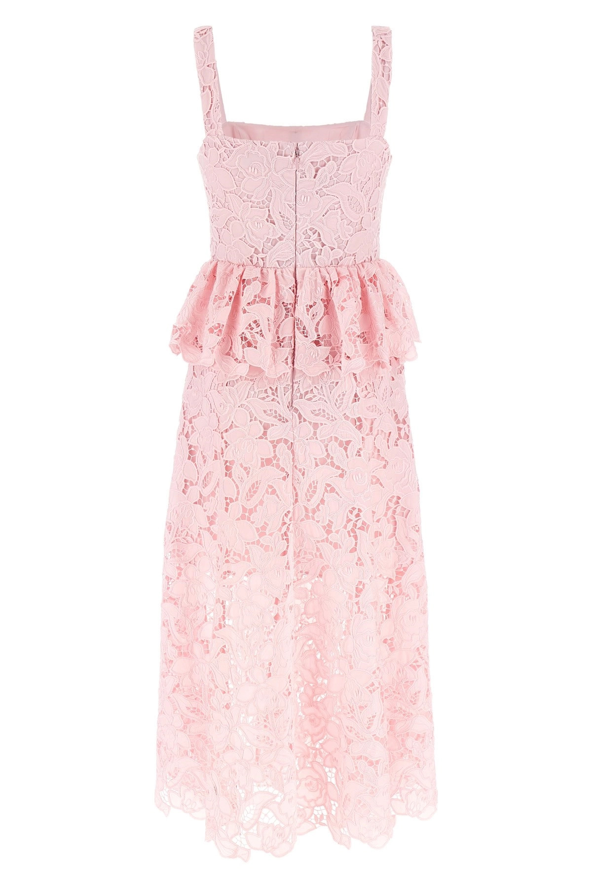 'Pink Lace Peplum Midi' dress - 2