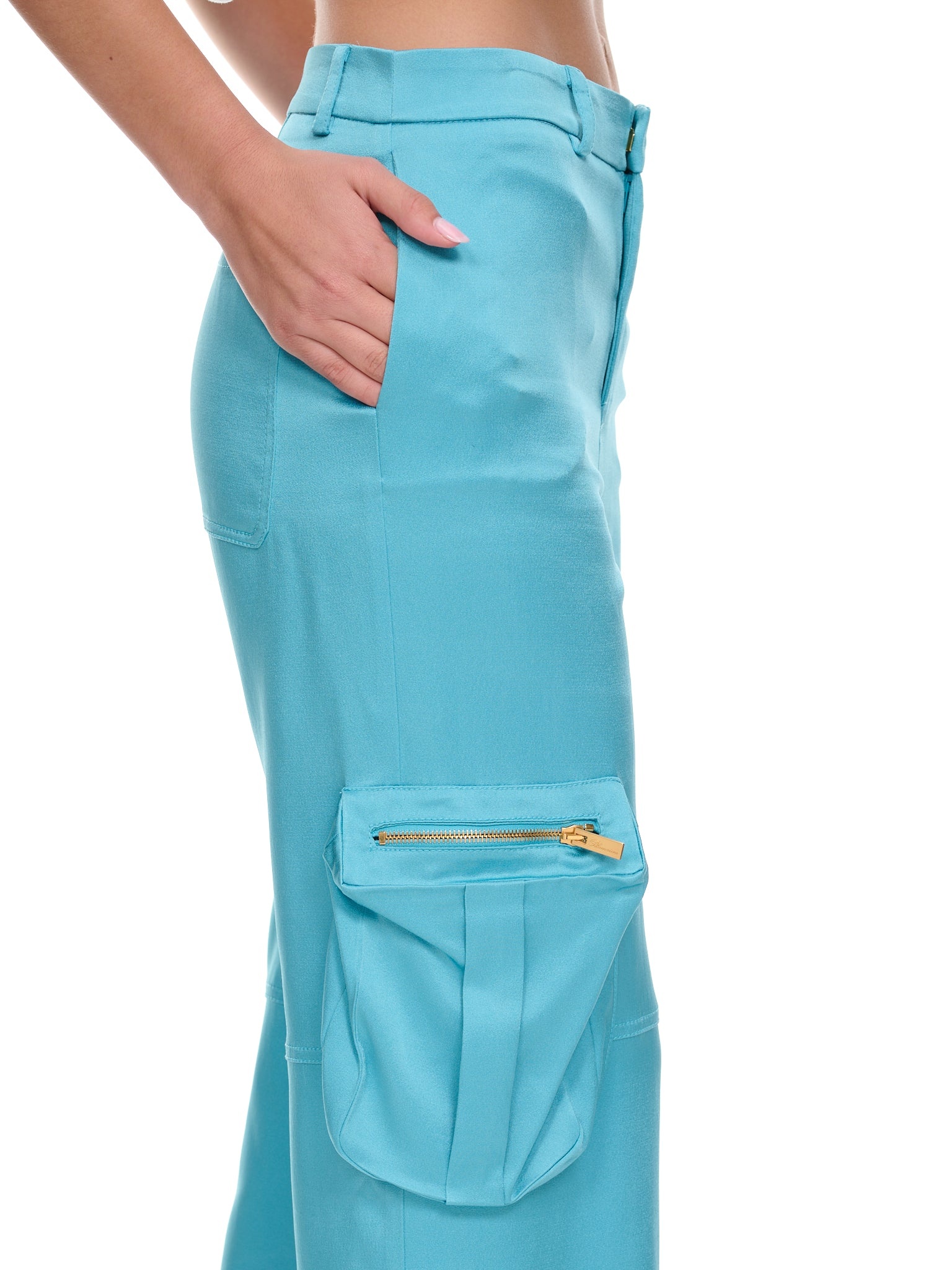 Satin Cargo Pants - 5