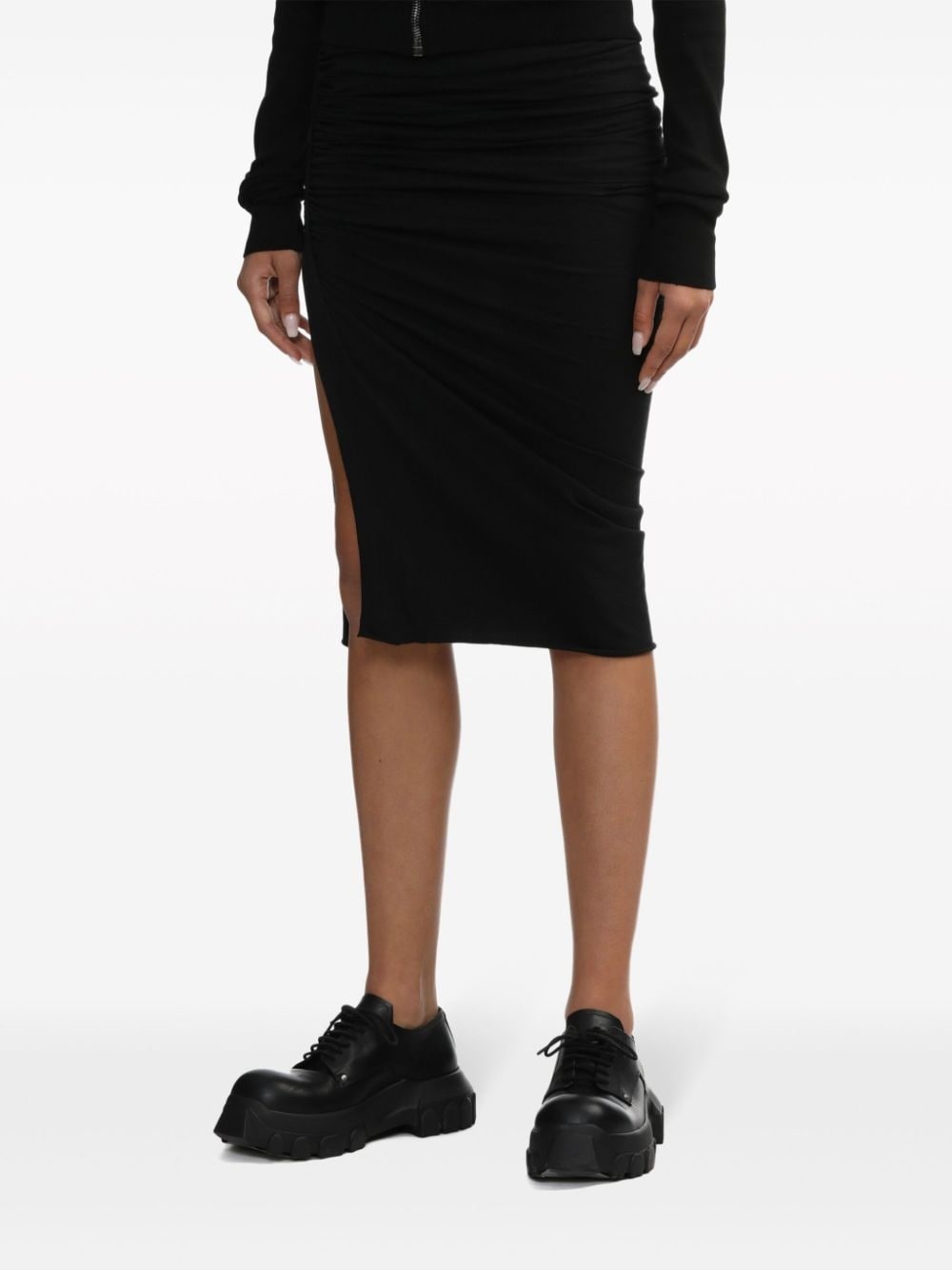 ruched jersey pencil skirt - 3