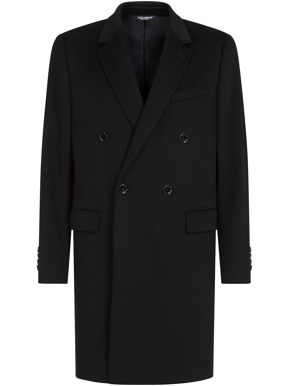 double-breasted wool coat - 1