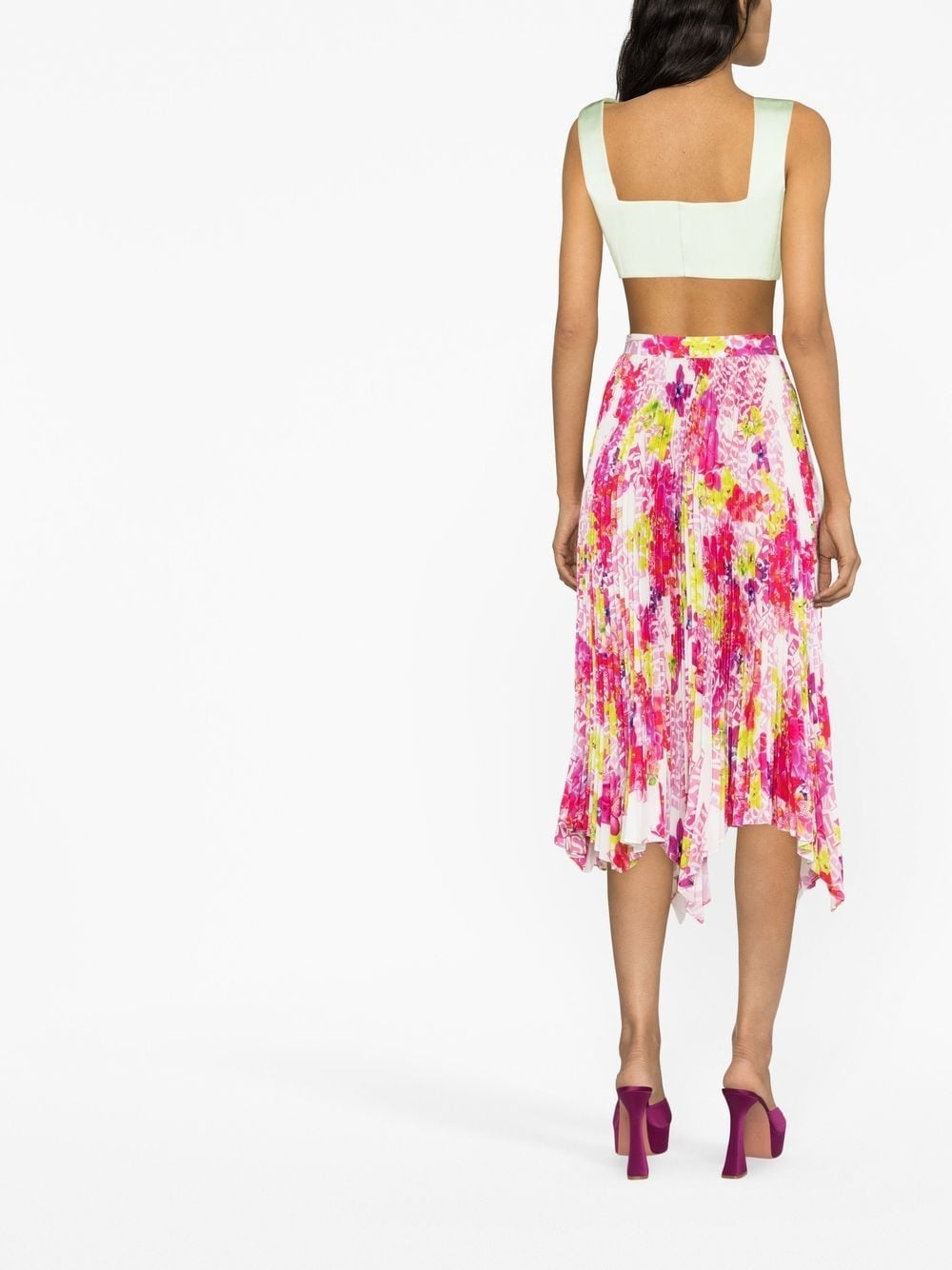 floral-print pleated skirt - 3