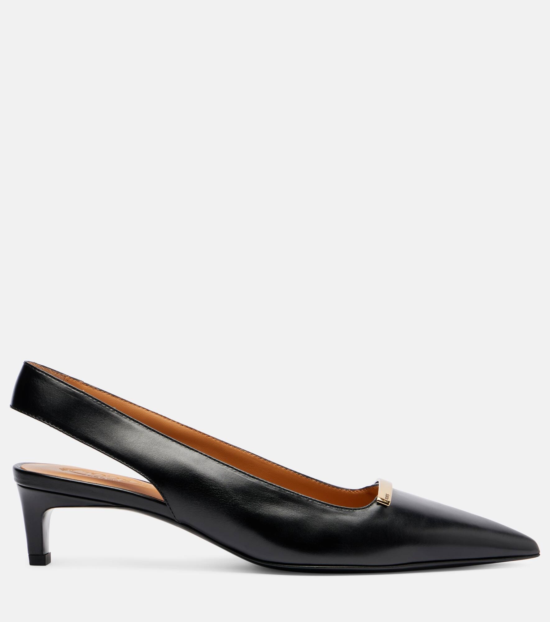 Barretta 40 leather slingback pumps - 4