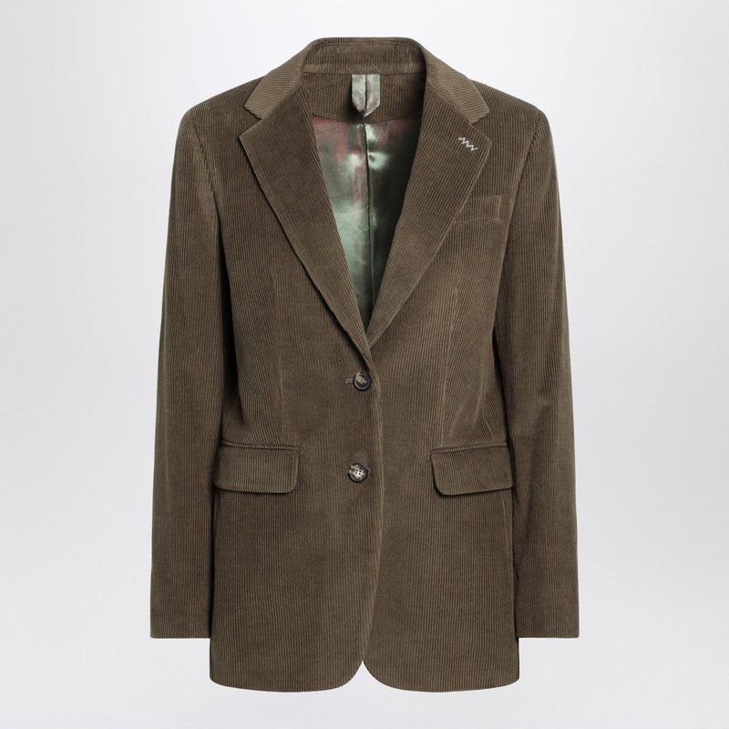 Max Mara Khaki Ribbed Jacket Women - 1