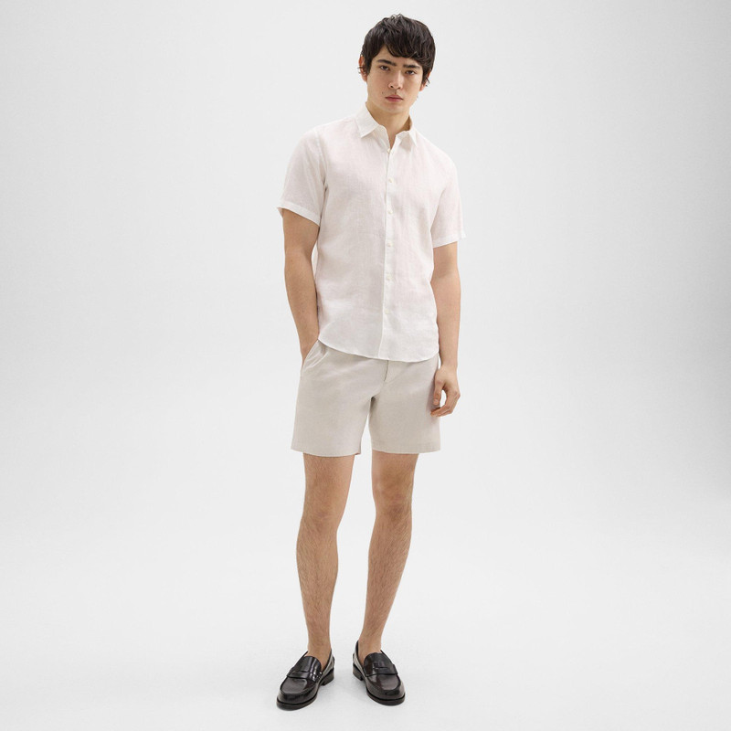 Theory Irving Short-Sleeve Shirt in Relaxed Linen outlook